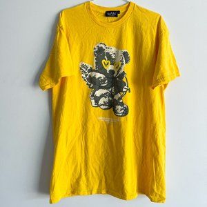 Boohoo Man Oversize Limited Edition Yellow Tshirt Cupid Teddy Bear Unisex Sz S
